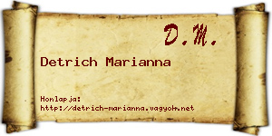 Detrich Marianna névjegykártya